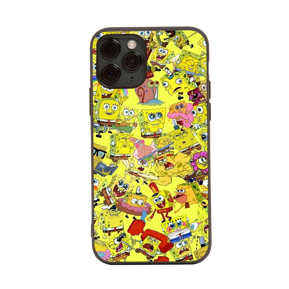 Чехол PB2 SpongeBobBlack Sofe для Xiaomi Poco X6 X4 M5 M6 F5 F6 C65 C55 C50 C51 C40 Pro Redmi 14C A3X 13C 12C 11T 10A 9C Note 7 6 8A Plus