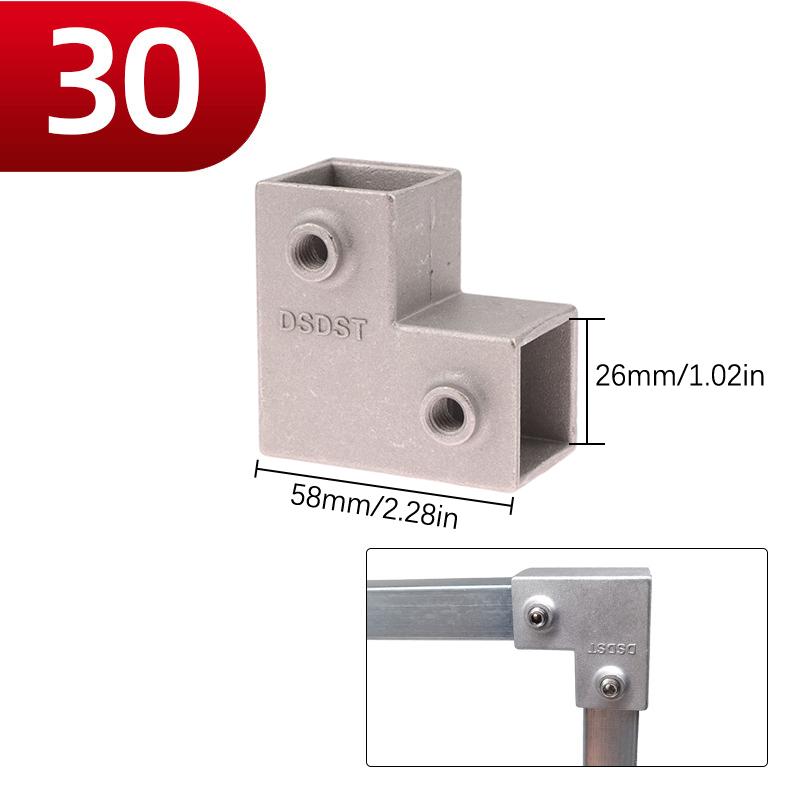 1 шт. Соединительный элемент для квадратной трубы Алюминиевый сплав Колено Тройник Фиксированный соединитель для квадратной трубы Стойка для хранения