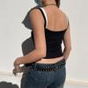 Contrast Fake Two-piece Crop Top Casual Patchwork Sleeveless Fashion Camis Vintage Y2k Women Summer Tees Ladies Mini Vest