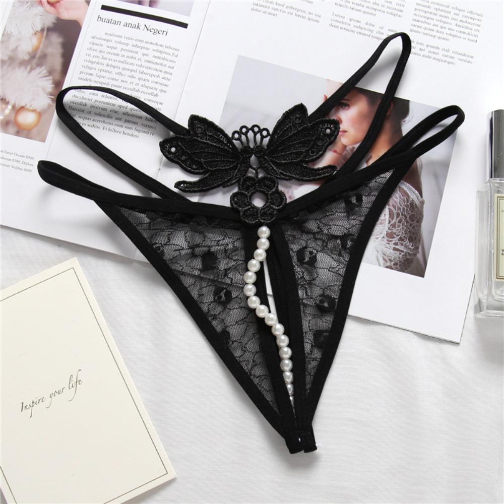Hot Young Girls Thong Embroidery Lace Hollow Massage Panties Underwear T-back Panties Lingerie