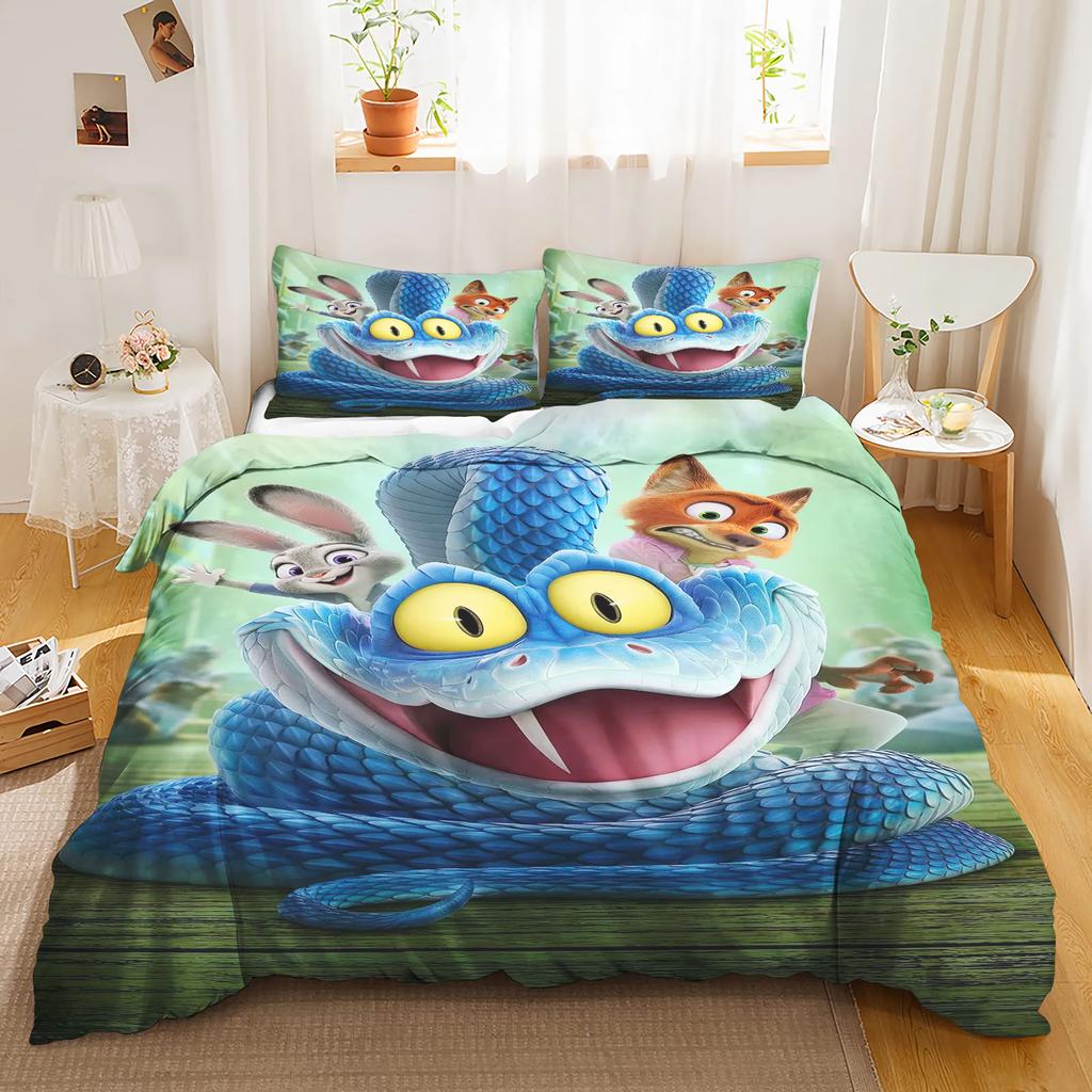 Zootopia Star Duvet Cover Set Bedding Comforter Sets King Size 3D Children'S Bedding Set