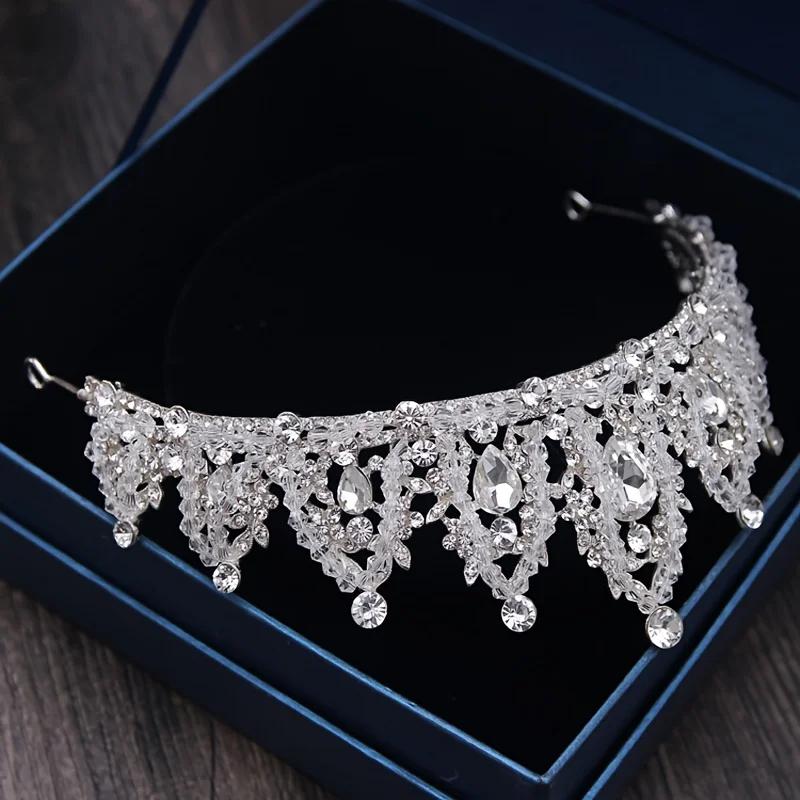 Luxury Crystal Tiaras And Crowns Rhinestone Prom Diadem Crown Tiara For Women Bridal Wedding Hair Accessories Jewelry Crown Gift