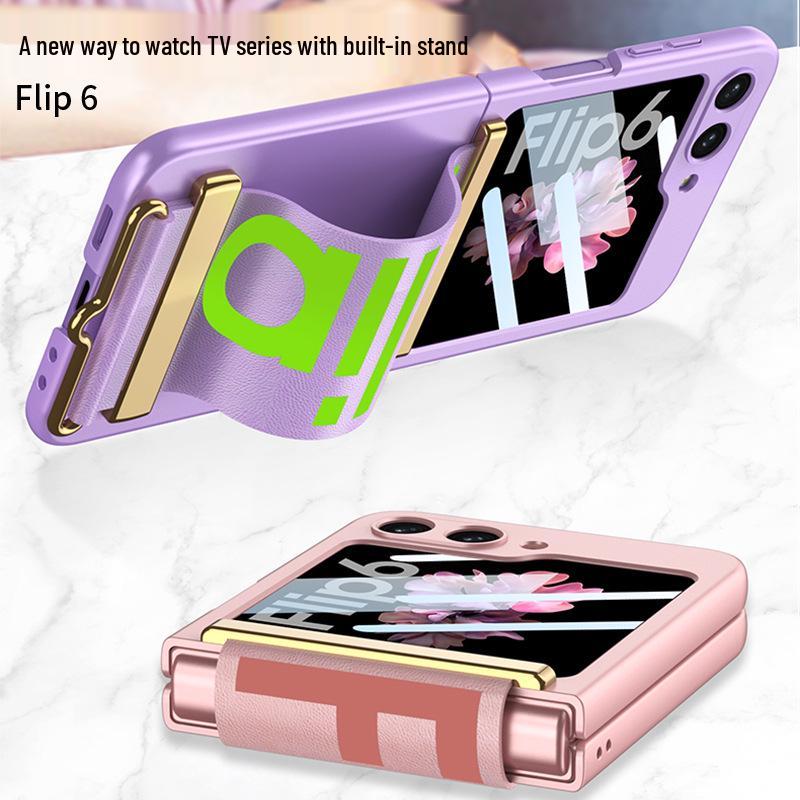 Ультратонкий чехол Samsung Flip6 со встроенным ремешком на запястье и защитной складной крышкой