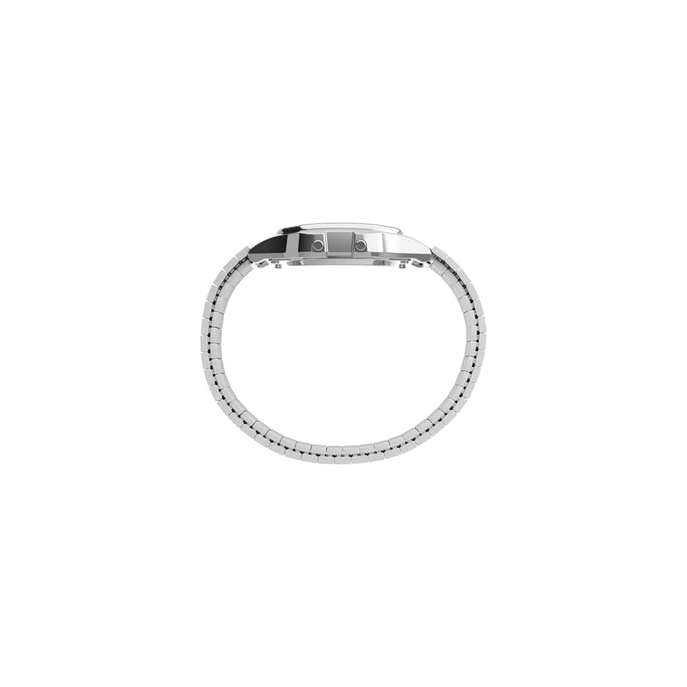 Мужские классические цифровые часы Timex Серебристые T78587 38 мм Водонепроницаемые Ретро стиль