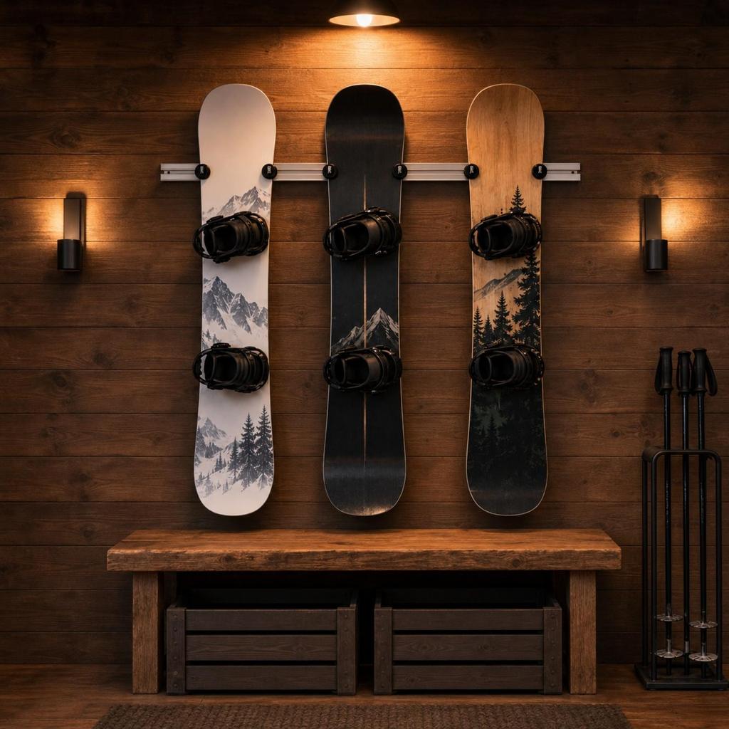 Ski and Snowboard Wall Rack Easy Installation for Entryway