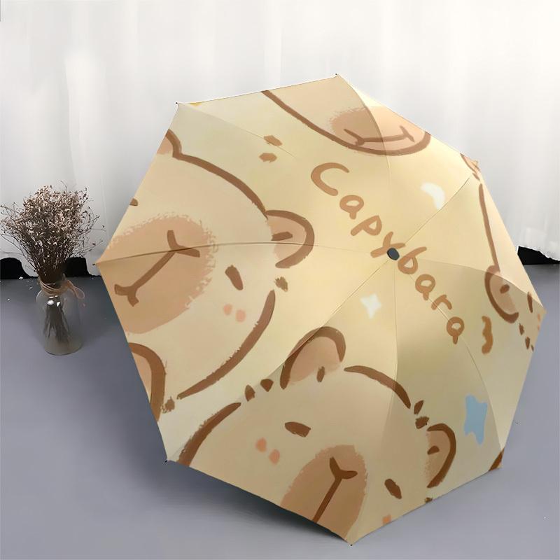 1pc Capybara Pattern Illustration Umbrella with Plastic Handle,Suitable for All Seasons Home Travel Outdoor UmbrellaDD188