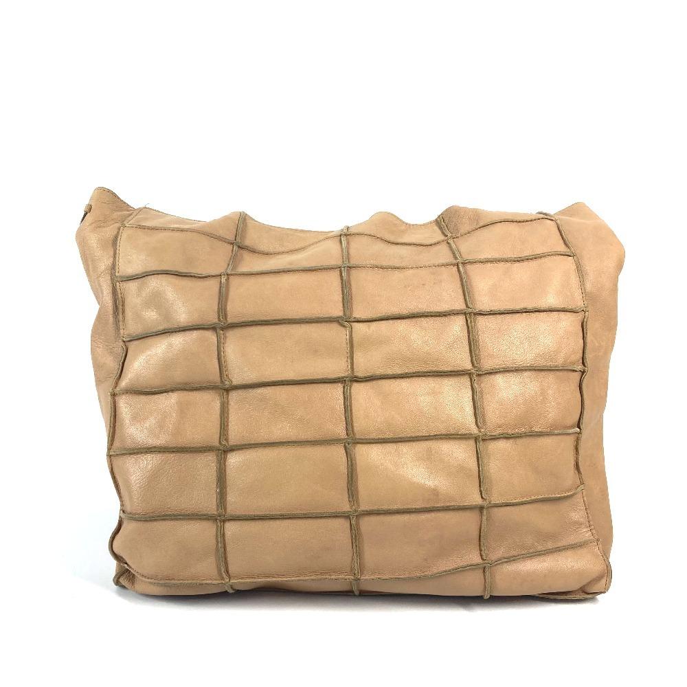 CHANEL vintage Chocolate bar Shoulder bag Tote Bag Shoulder Bag Leather Beige