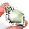 Swiss Green Opal Peridot Gemstone 925 Silver Plated Jewelry Pendant 2.46"