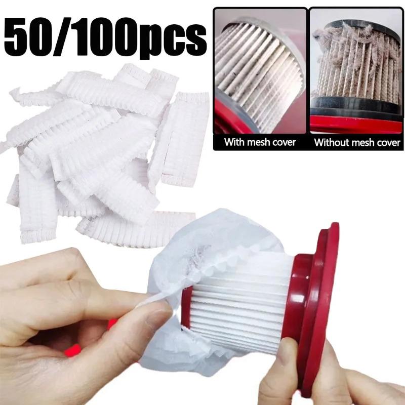 20/50/100Pcs Disposable Home Vacuum Cleaner Filter Mesh Durable Mesh Net Dust Collection Filter Cover Accessory For Vacuum Cleaner