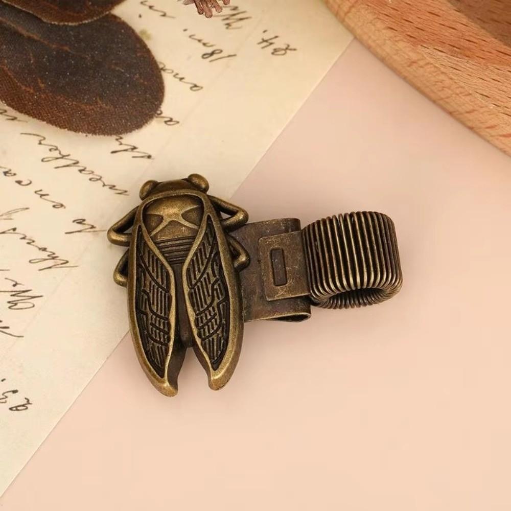 Multi-functional Spring Pen Clip Metal Pencil Holder Vintage Bookmark  Stationery Supplies