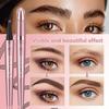 Four Forked Eyebrow Pencil Wild Eyebrow Waterproof Sweatproof Smooth Non Smudge Liquid Eyebrow Pencil Eyebrow Contour Pencil Women's Makeup 4 Colors