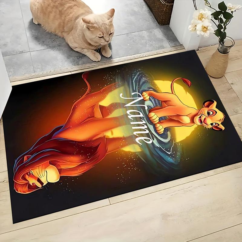 Custom Name Lion Majesty Carpet Rug Customizable Soft Washable Anti-Slip Home Living Room Sofa Mats Personalized Rug. 0909304