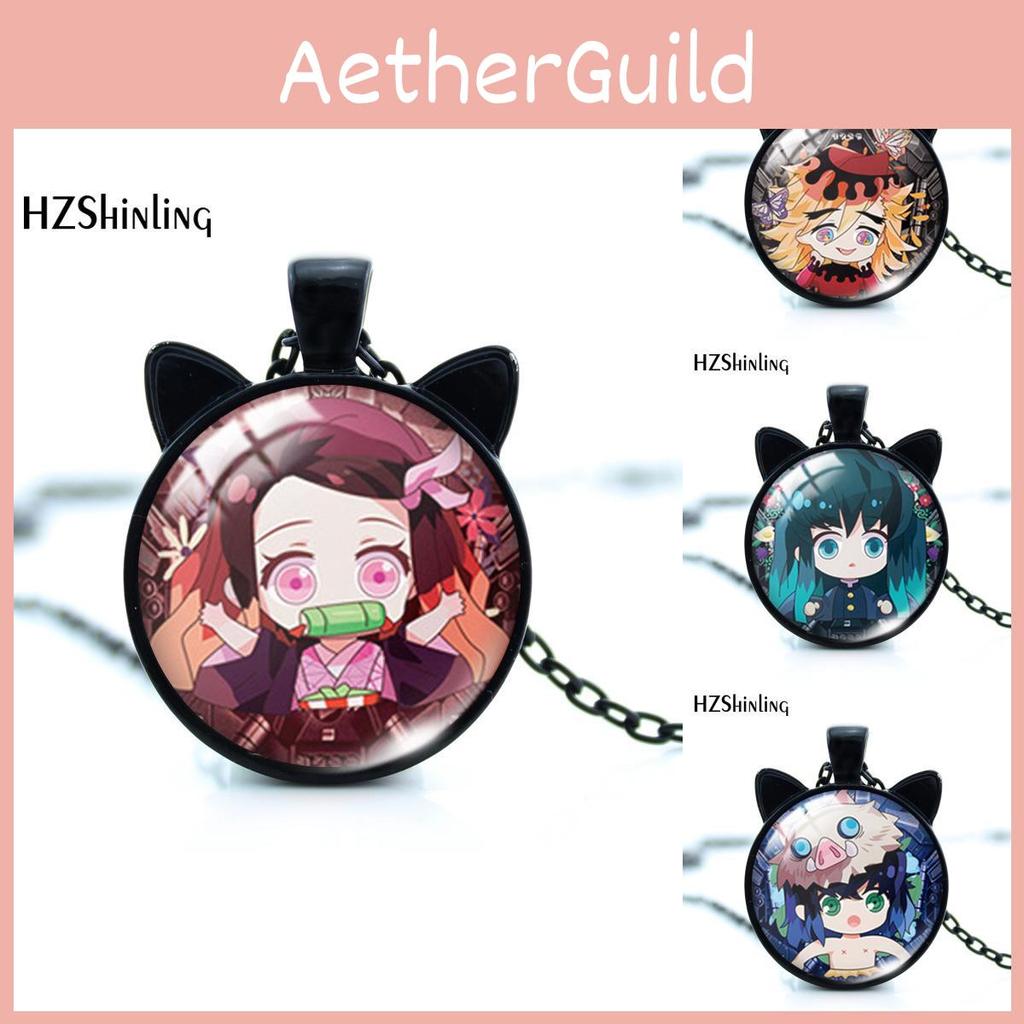 Stylish Alloy Necklace Inspired By Demon Slayer Featuring Tanjiro Butterfly Shinobu Pendant