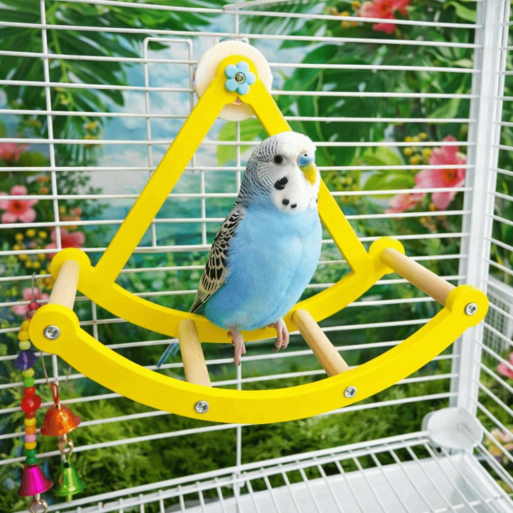 Rotating Parrot Swing Toy Bite Resistant Rocking Perch Stand Bird Cage Stand Entertainment
