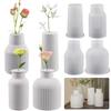 Vase Mold Non-stick Silicone Craft Mold Reusable DIY Storage Jar Mould Stripe Vase Making Mold for Home Decoration
