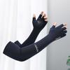 Two Fingers with Exposed Half Finger Ice Sleeves Sun Protection Anti-UV Arm Sleeves  For Women