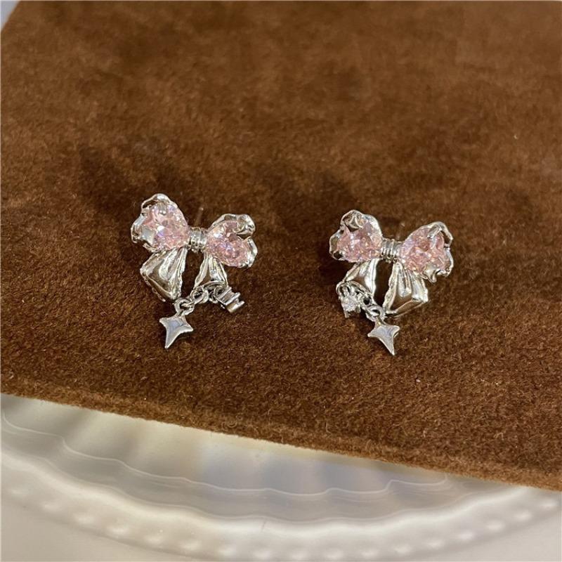 Серьги Starry Radiant Bow из циркония для женщин, серьги Niche Design High-end, модные серьги для темперамента