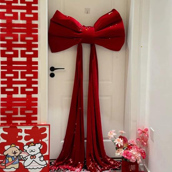 Большой бархатный бант-бабочка, подвеска, верхушка для елки, венок, рождественские банты, украшение для лестничных перил, колонны крыльца, свадебный праздничный декор