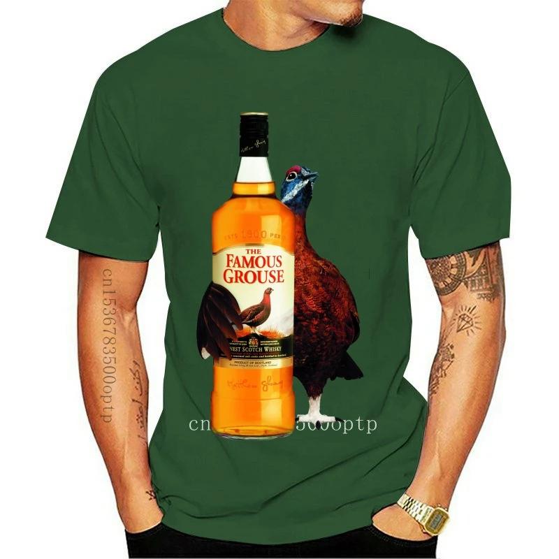 Новая футболка с логотипом шотландского виски The Famous Grouse Fruit Of The Loom S XXL Брендовая Мужская с коротким рукавом Мужская Приталенная Футболка