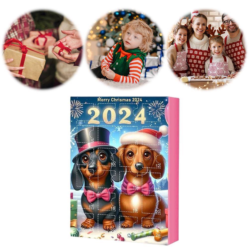 Dachshund Advent Calendar 2025 24 Days of Christmas Collectible Funny Dog Set 24 Days Xmas Countdown Calendar Gifts for Kids
