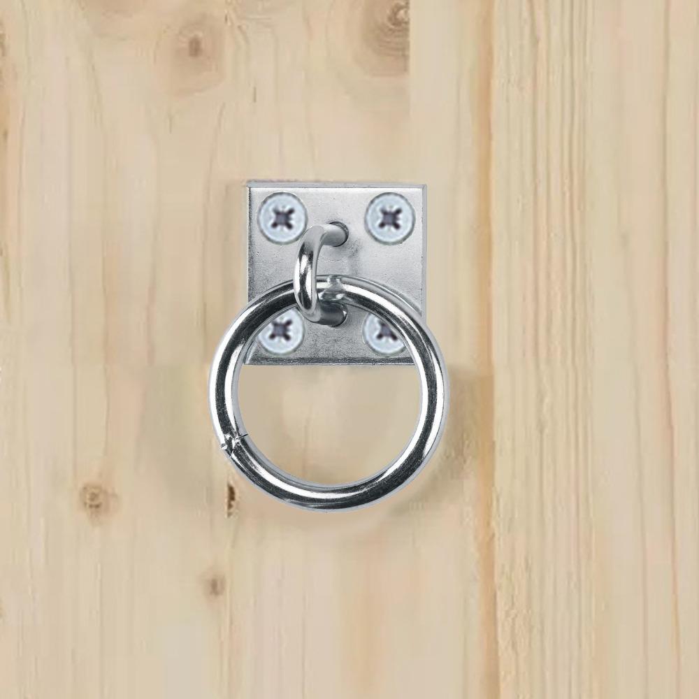 1 set Durable Horse Tie Ring Zinc Plated Horse Hitching Plate Reliable Tie Ring Plate Brushing