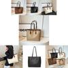 Stylish Retro Large Capacity Tote Bag For Women Ideal For Daily Commuting In White Brown Black And Khaki