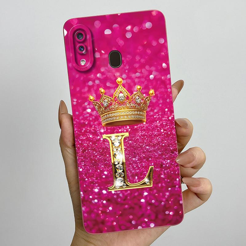 Phone Case for Samsung A20 a205 Galaxy a207 A20s Soft Silicone Crown Letters Back Cover for Samsung A20 A 20s A30 Bumper Shells