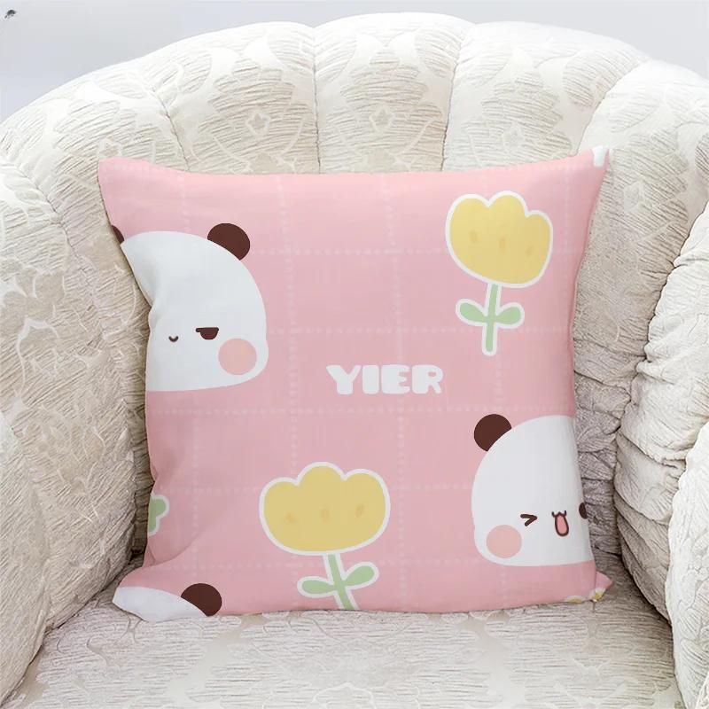 Милые наволочки с принтом панды Бубу и Дуду, домашний декор, кавайная мультяшная анимация, наволочка для диванной подушки, наволочки для спальни