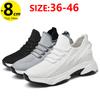 Chunky Lift Shoes Men Elevator Sneakers  Height Increase Insole 6cm  Mesh Summer Plus Size 36-46