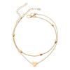 Love Heart Beads Double Layer Anklet Vintage Beach Ankle Bracelet For Women Wedding Accessories