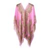 Women Scarf Poncho Cashew Flower Print Multi-function Chiffon Vintage Anti-sun Bikini Cover Up for Beach EMA