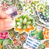 Акварельные наклейки с суккулентами "Темно-синий пион" и наклейки для воды и журналов (21 Лист) - Милые, Водонепроницаемые, Долговечные Бутылки, Ноутбуки,