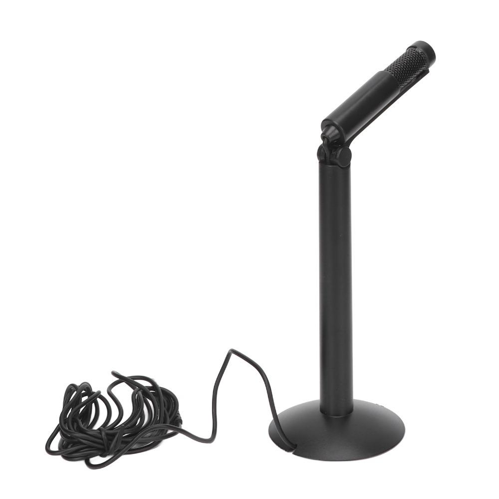 Foldable Desktop Computer Mic Black Portable Condenser Microphone Interview Recording