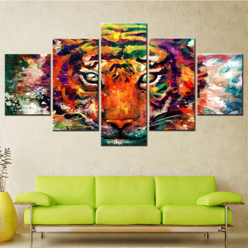 Modern Abstract Tiger Canvas Wall Art Set - Home Decor Painting Modular Living Room Picture Home Decoration Poster Print