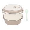 Lunch Box 304 Stainless Steel Portable Insulated Sealed Student Bento Box with Spoon for School