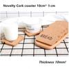 Stylish Bread-shaped Cork Toast Coasters, Wooden, 5mm Thick, 10cm Diameter, Toast-shaped, Pack of 8, Heat-resistant, Non-slip, Cork Coasters for Drink