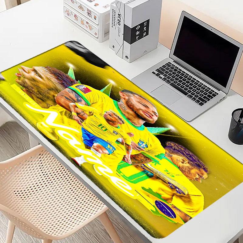 Custom Name Personalized Neymar Jr Pattern Mousepad, Laptop PC Desk Mat, Decorative Desk Mat for Home Keyboard Pad Gift