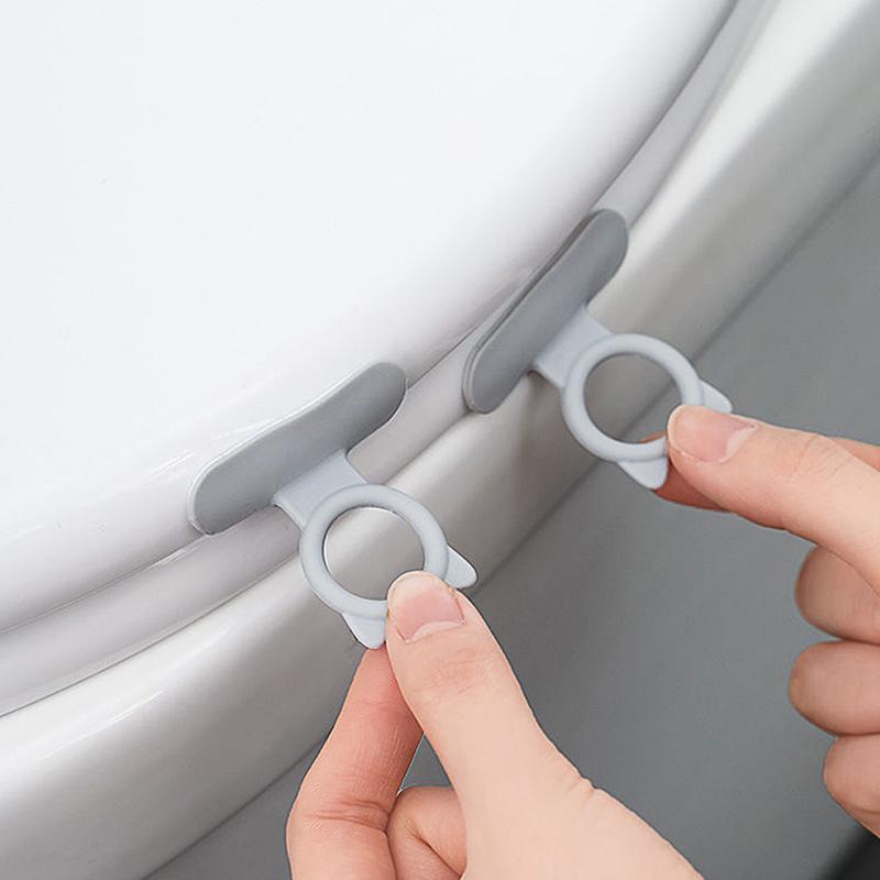 2 шт. подъемники сиденья унитаза многофункциональные силиконовые самоклеящиеся ручки для дверцы шкафа избегайте прикосновения ручки крышки унитаза аксессуары для туалета