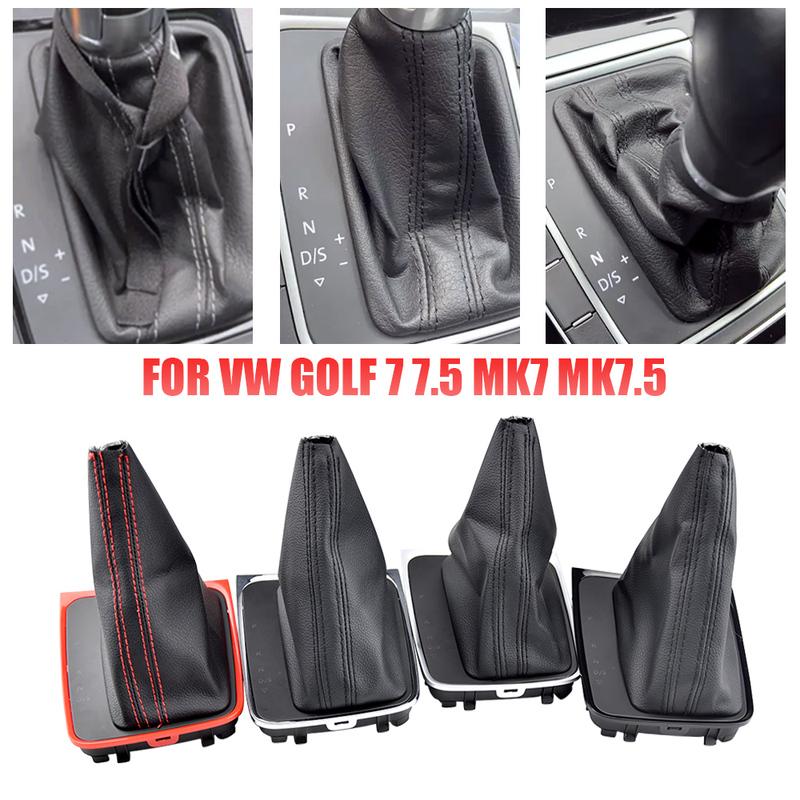 For VW Golf 7 7.5 MK7 Left Hand Drive Car Styling Shift Gear Knob Frame Bracket Leather Boot