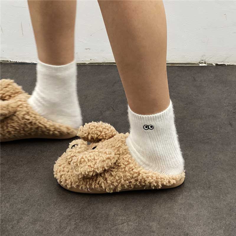 Женские теплые носки, зимние утепленные белые носки, милые носки Kawaii Y2k, элегантные носки для девочек в стиле аниме, черные носки в стиле Лолиты с героями мультфильмов Harajuku