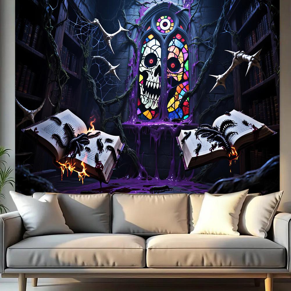 Horror Haunted House Tapestry Photography Background Halloween Vampire Scary Ghost Photo Studio Portrait Decor Backdrop