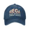 КЕПКА БЕЙСБОЛКА MEGA MAKE EUROPE GREAT AGAIN Регулируемая - Черная, Винтажный Стиль, Повседневный Головной Убор