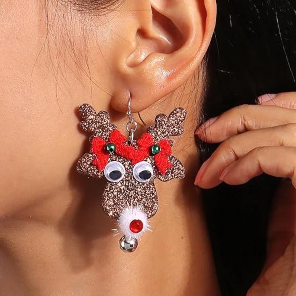 Fashion Resin Christmas Jewelry Earrings Santa Eardrop Snowman Ear Stud Christmas Tree Earring Reindeer Earrings Woman Girls
