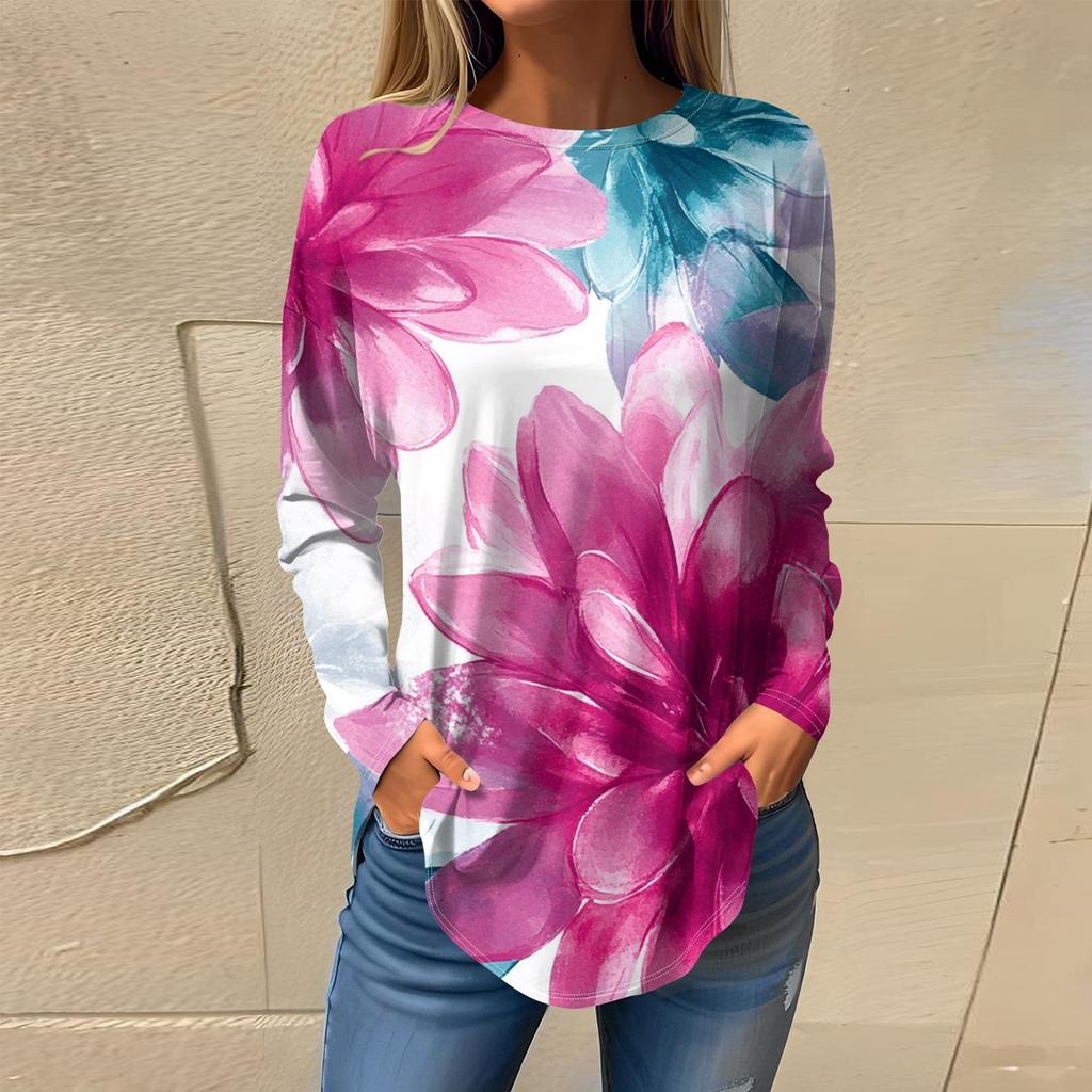 Женская мода с длинным рукавом и круглым вырезом, винтажный асимметричный пуловер