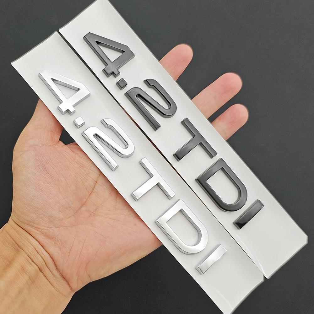 3D ABS Letters Logo 1.9 2.0 2.8 3.0 4.0 4.2 TDI Emblem Sticker Car Rear Trunk Badge for 4JHGE A3 A4 A5 A6 A7 A8 Q2 Q3 Q4 Q5 Q7 Q8