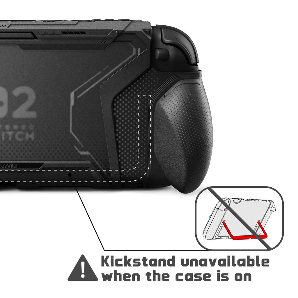 PlayVital Nintendo Switch 2 Protective TPU Case Cover with Interchangeable Dock Thumb Grip Ergonomic Design BEYOND-GRIP (2025) Grips, Compatible,