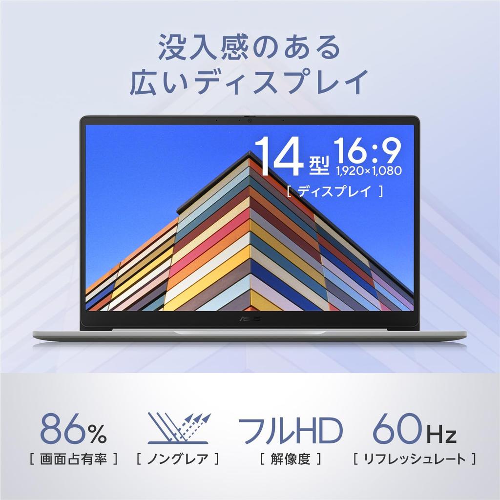 ASUS Chromebook CX1405CTA Intel N50 8 ГБ 64 ГБ eMMC батарея Японская регистрация клавиш Чистый 14-дюймовый, процессор, ОЗУ, хранилище, 11-часовое время работы, 1,38 кг