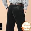 Men's Corduroy High-Waisted Loose Casual Trousers for Autumn/Winter (50+, Large Size)