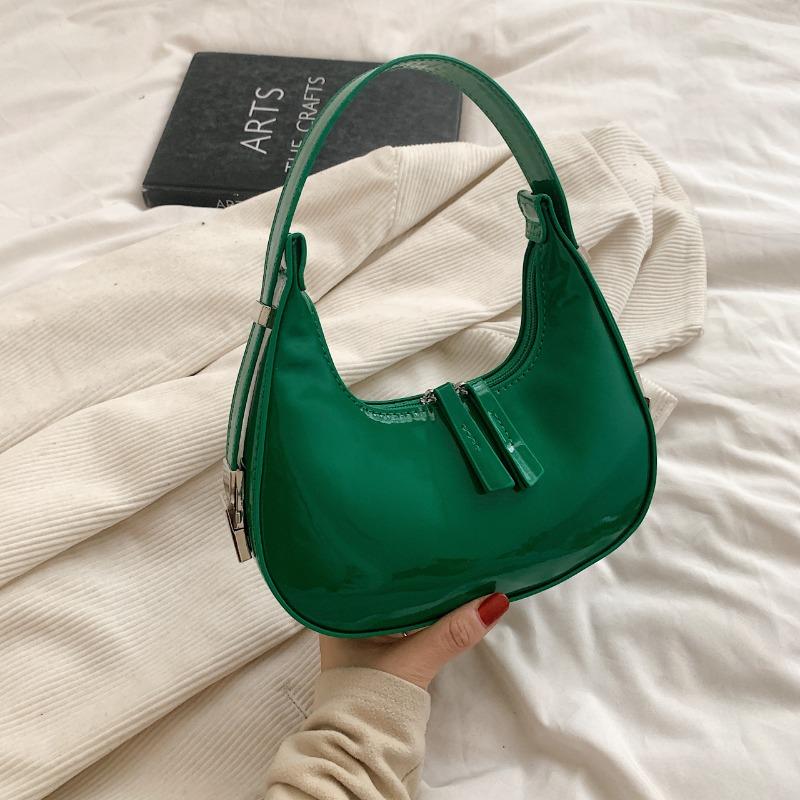 Популярные женские сумки весна и лето новые простые и модные глянцевые сумки через плечо сумки под мышкой сумки-полумесяцы