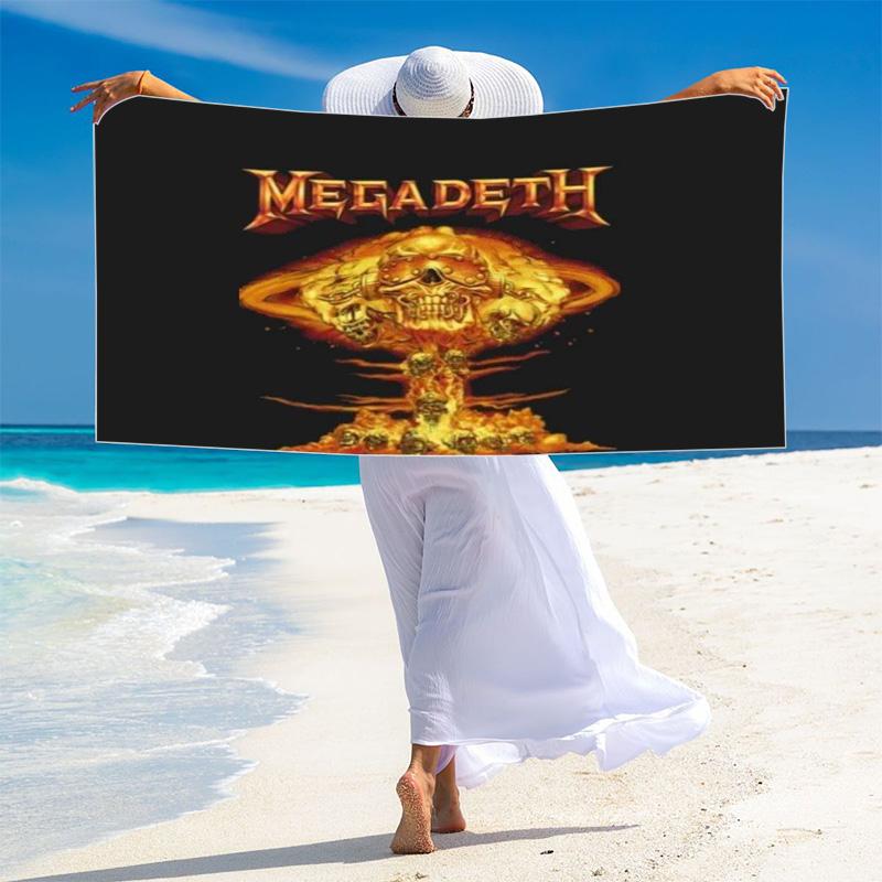 Megadeth Print Beach Towel, Large Soft Quick Dry Towel for Beach Camping Swimming